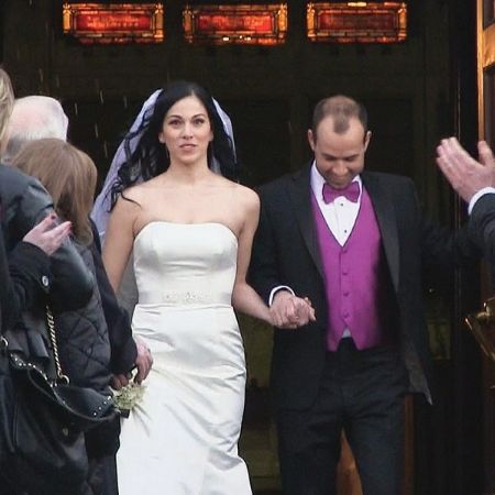 Jenna and James on their wedding day